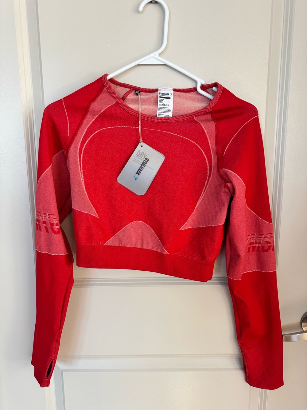 Gymshark Red Seamless Long Sleeve Crop Top